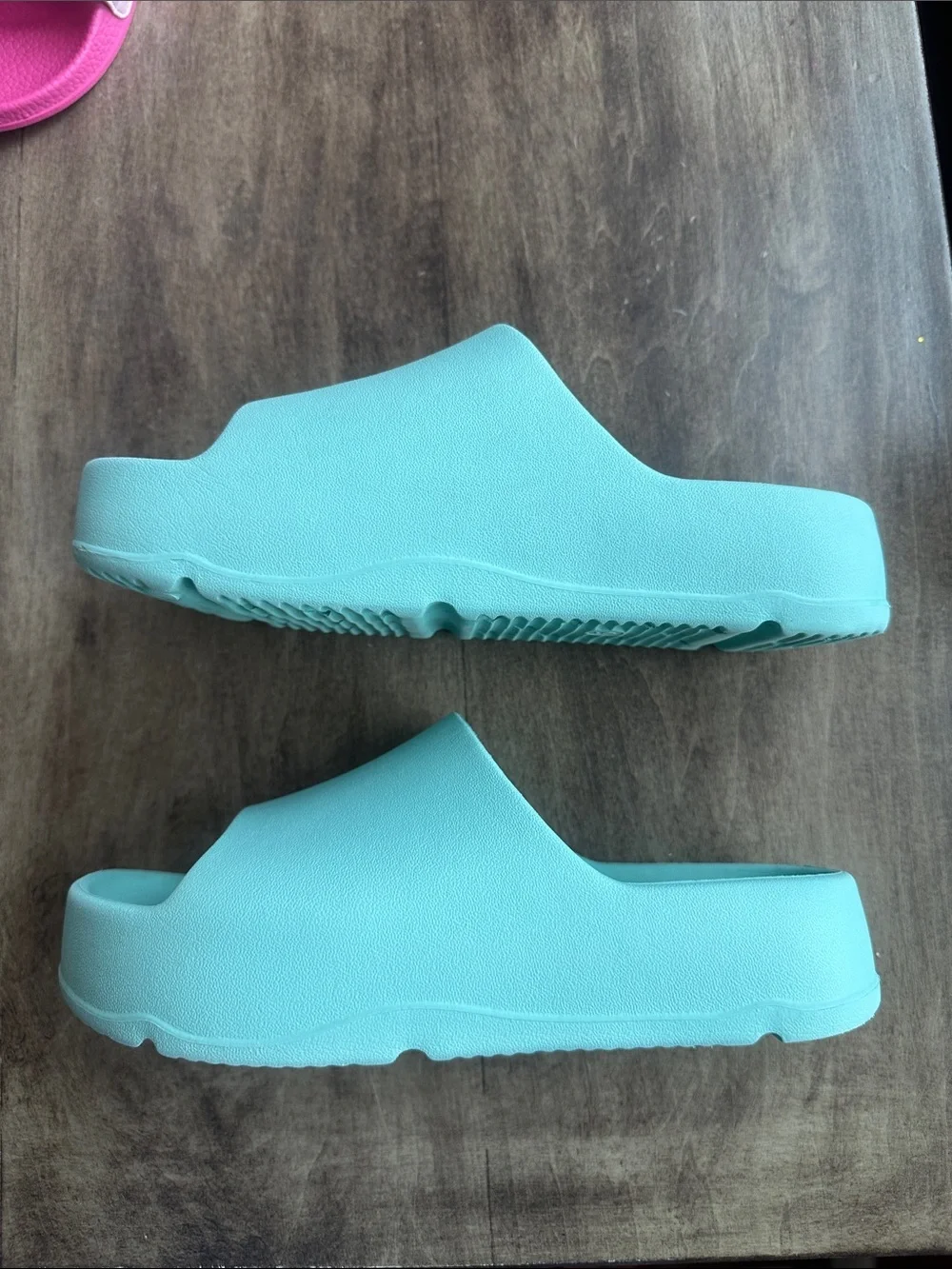 3 Girls Pair Slide Sandals Lot - Coral Ombre + Mint + Light Aqua